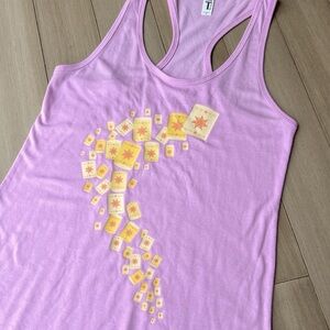 Tangled Floating Lanterns lilac purple racerback fitted tank top